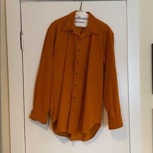New Republic orange corduroy button-down shirt (L)